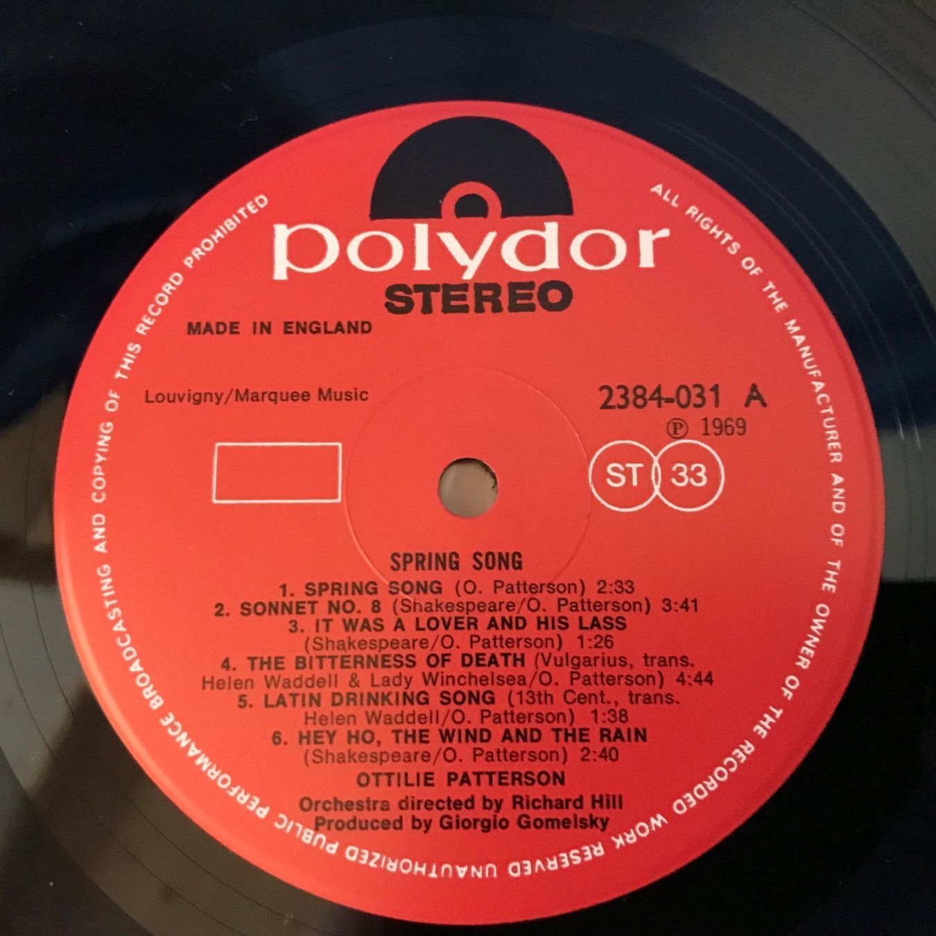 Vinyles: Ottilie Patterson - Spring Song – D'occasion à Aesch BL par BlueMusicRecords 4