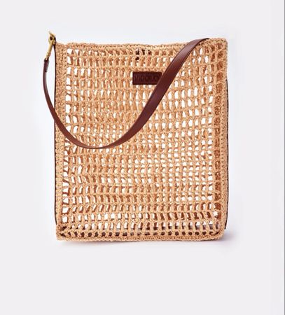 Borsa a spalla Vicolo in paglia intrecciata beige nuova