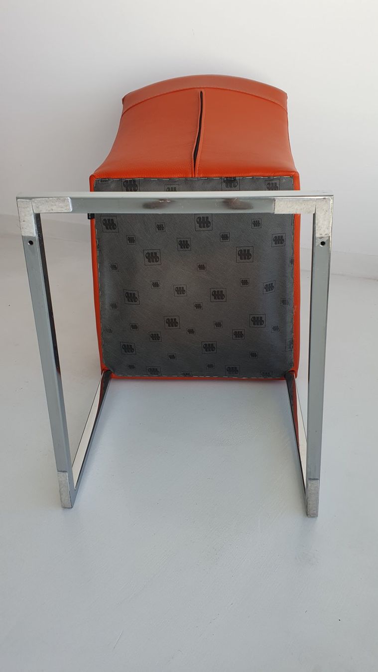 Musterring Stühle: Acht freche, orange Lederstühle – Gebraucht aus Jona von Difnol11 5