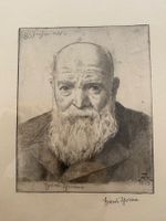 Hans Thoma (1839 - 1924)            Radierung Selbstportrait