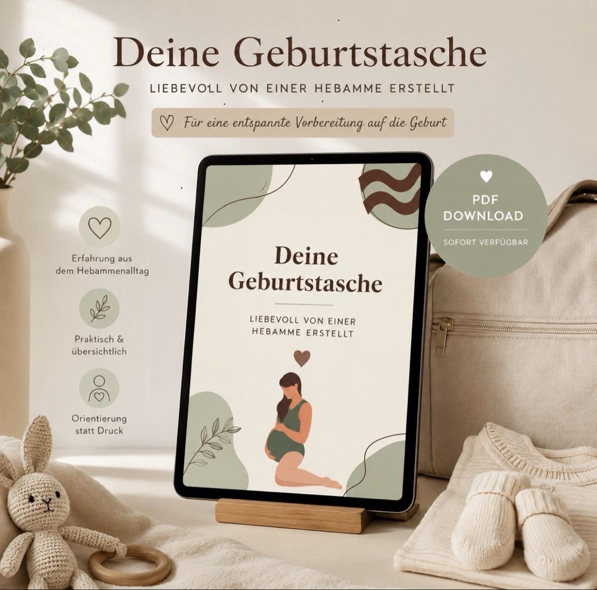 Documenti: Geburtstasche Packliste – Nuovo e nell'imballaggio originale da Männedorf venduto da mariadelrocioeberle