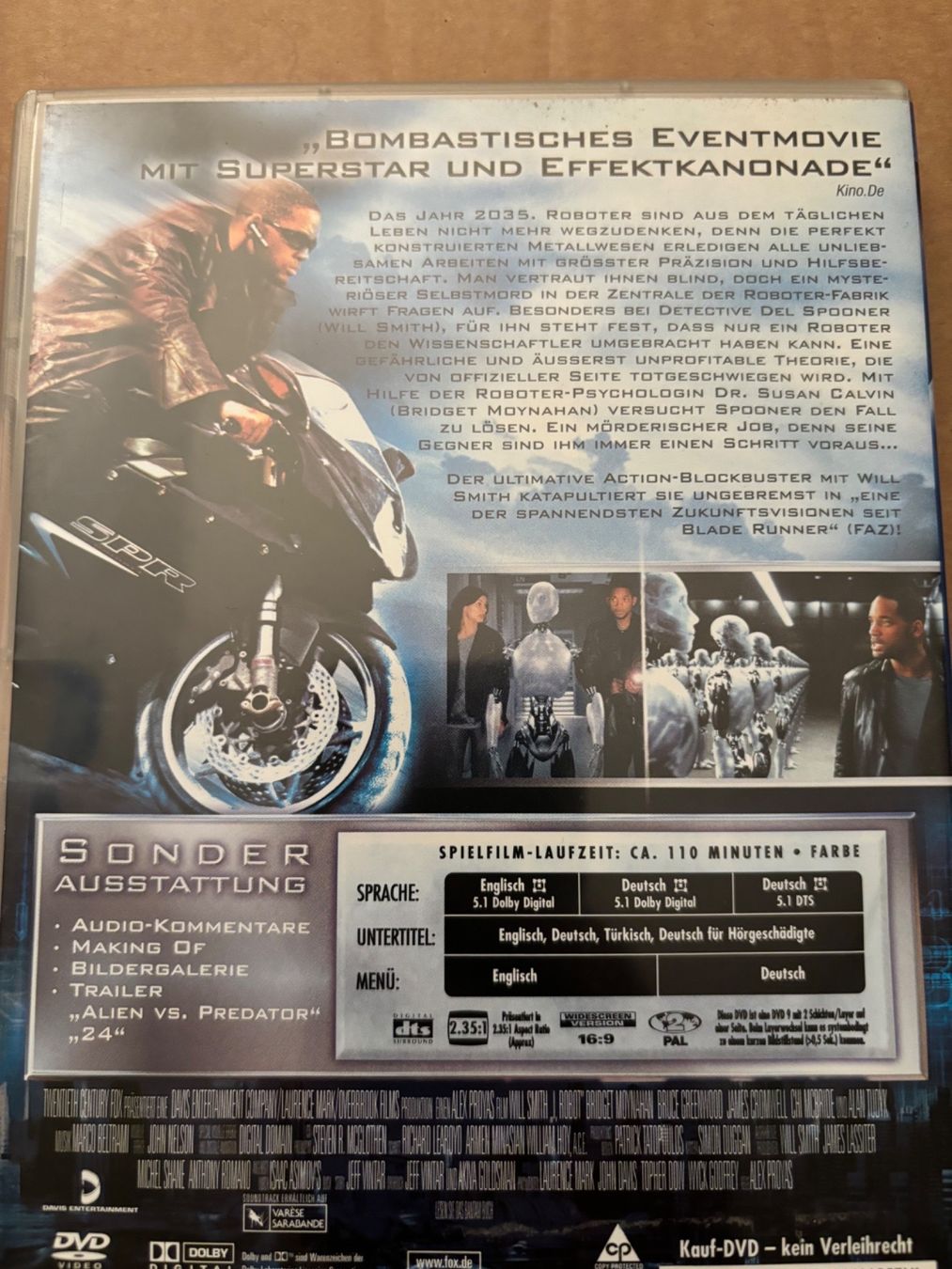 Tutti i DVDs: I,robot aus Sammlung Action SciFi Will Smith Kinofassung – Usato da Pfäffikon ZH venduto da Emporos_42 1