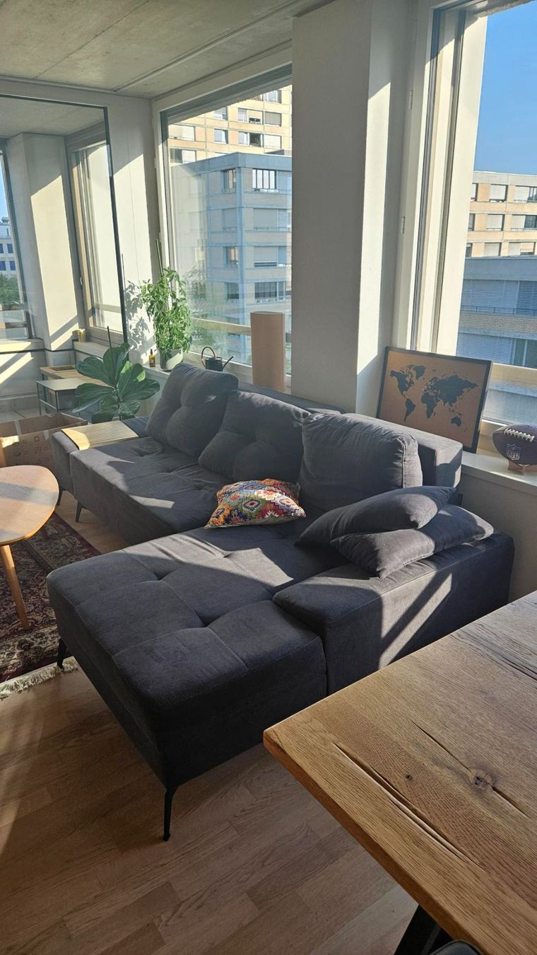 Sofas: Ecksofa /Bettsofa dunkelgrau mit Ottomane – D'occasion à Zürich par oCENKo 2
