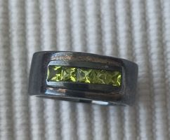 925 Silber Ring mit gelben Steinen, Sommer Schmuck