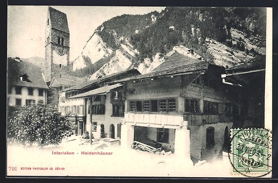 Cartoline postali: Interlaken, Heidenhäuser, Ortspartie ni – Usato da Berlin venduto da bartko-reher