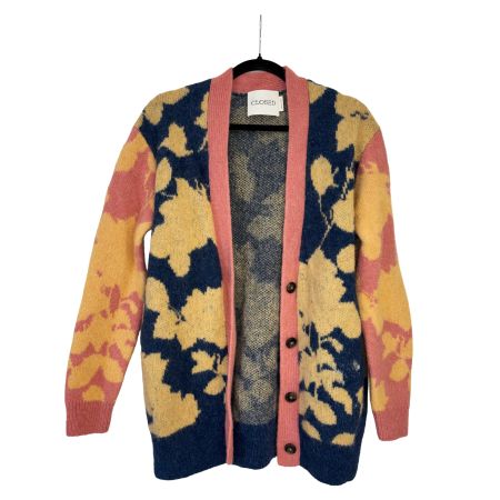 CLOSED Space Blue Jacquard Cardigan (Size XS)