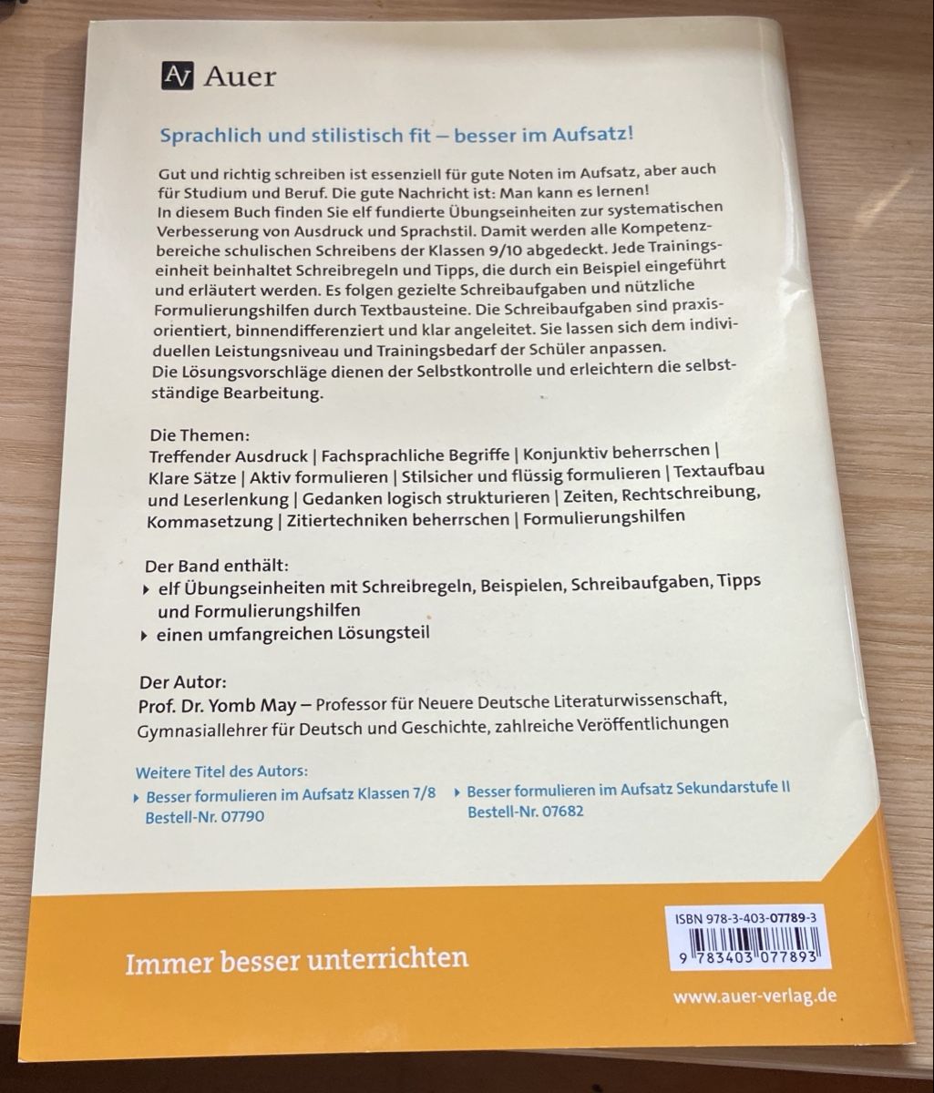 Libri: Aufsatztraining : Besser formulieren im Aufsatz – Nuovo (secondo la descrizione) da Winterthur venduto da ldv_n6f7 1