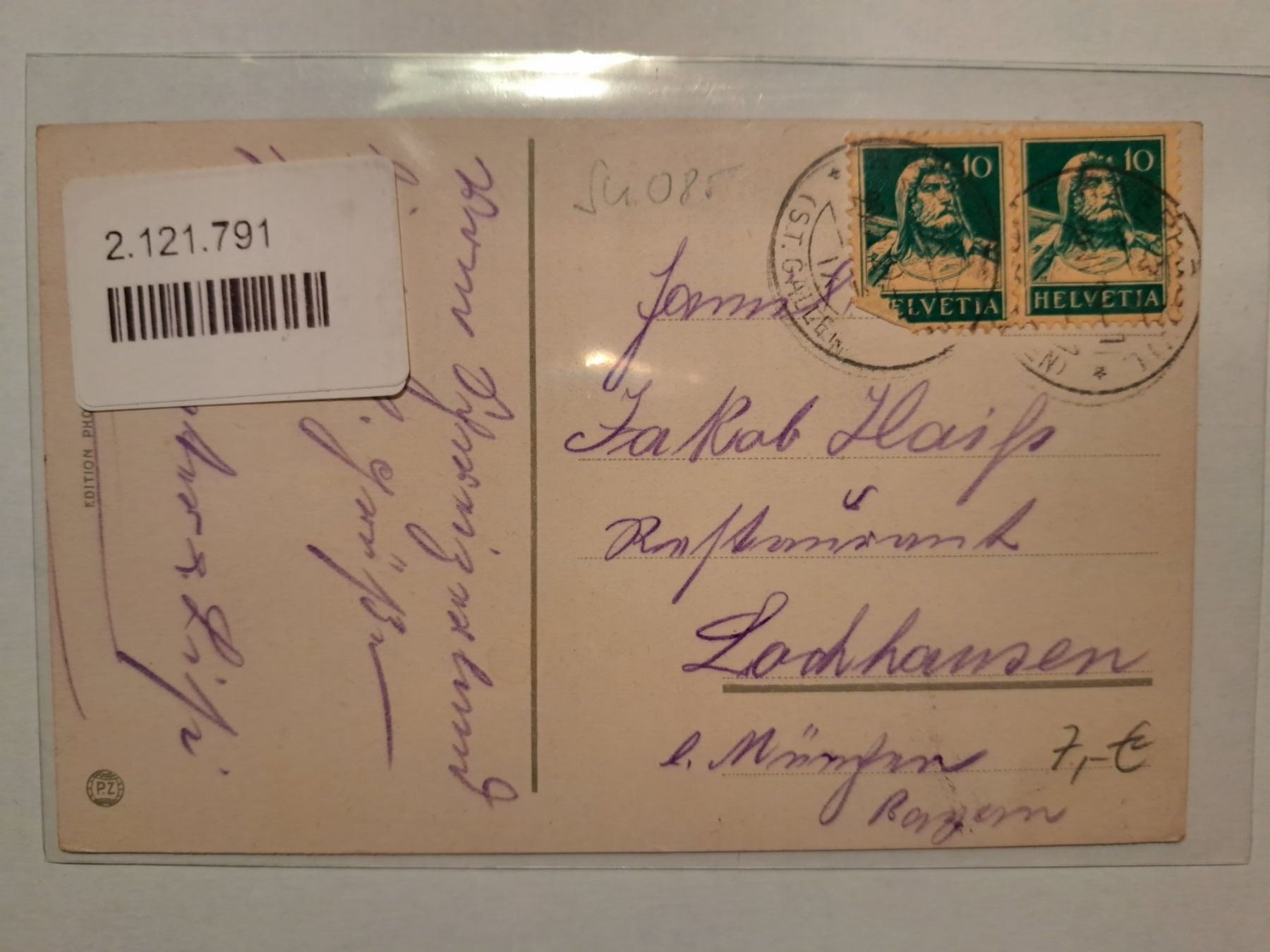 Ansichtskarten: Ancienne CP de  Rapperswill - Die Burg 1909 – Gebraucht aus Pailly von jme99 1