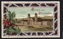 Litho Einsiedeln, Ansicht vom Kloster, S