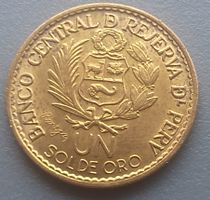 PERÚ - PERU - UN SOL DE ORO 1965 - 400 JHR. MUENZANSTALT, VZ