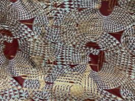 Tissu coton brun doré tissé géométrique