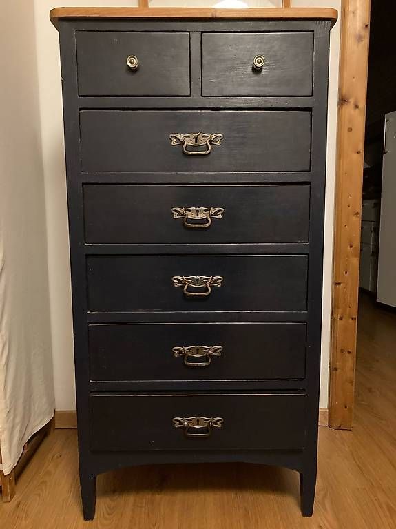 Kommoden: Commode tiroirs bois bleu pétrole – Gebraucht aus Crissier von mar_rwq8