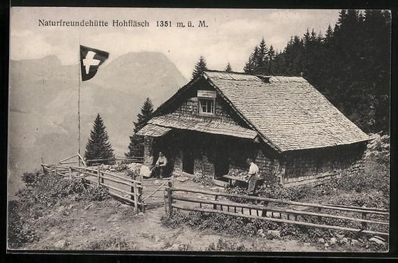 Cartoline postali: Innerthal, Naturfreundehütte Hohfläsch – Usato da Berlin venduto da bartko-reher