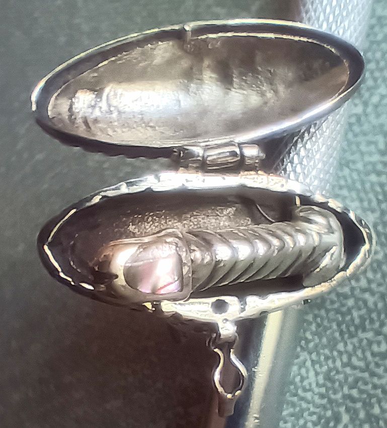 Ringe: Klappring, Erotik, Phallus inside 925 Silber,Perlmut,klein – Gebraucht aus Basel von kim_872m 5