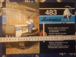 Oldtimer Raupen Traktor Prospekt Lamborghini 483 Italienisch
