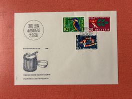 Ersttagsbrief Schweiz 1966 Bern mit drei Briefmarken