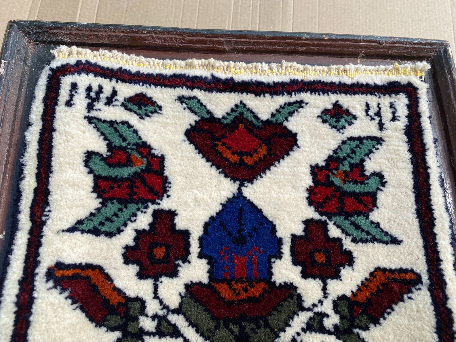 Tappeti: alter Hamadan Teppich 28x23cm mit Rahmen‪ – Usato da Vacallo venduto da cri_229f 2