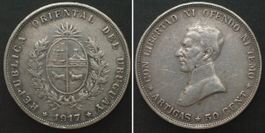 URUGUAY 50 Centesimos 1917 ARTIGAS Silber f.vz