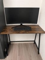 Bureau style industriel bois et métal noir