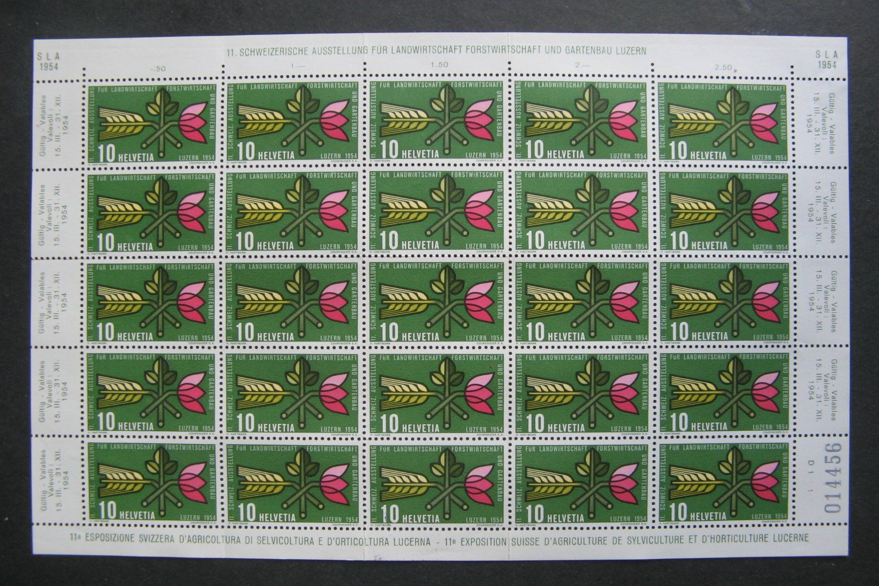 Tutti i francobolli: 1954 10 Rappen Bogen postfrisch **, gefaltet – Nuovo (secondo la descrizione) da Frauenfeld venduto da Interessent1