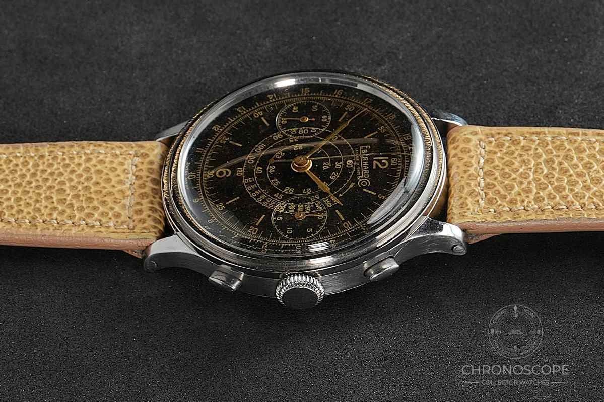 Eberhard & Co. Orologi: Eberhard Pre Extra Fort Chronograph Galvanic Multiscale Gilt – Usato da Luzern venduto da ChronoScope6004 8