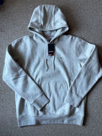 Neuer Tommy Jeans Regular Fleece Hoodie, Herren, Gr. XL grau