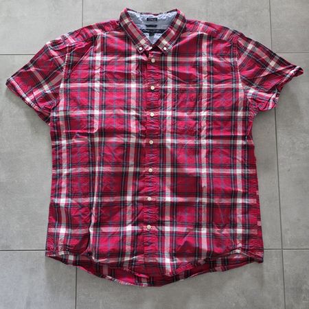 Tommy Hilfiger shirt red check classic fit XXL