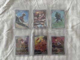 6x Pokemon Black Bolt & White Flare Art Rares Englisch TOP