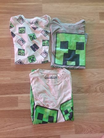 3 Minecraft T-Shirts Baumwolle Grösse 146cm 11 Jahre