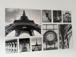 Paris Wandbilder Set, Schwarz Weiss, 9 Stk, Top Zustand!