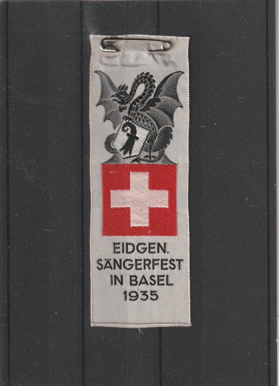 Plaketten & Abzeichen: Seidenbändeli Basel Eidg. Sängerfest 1935 – Gebraucht aus Rorschacherberg von fratovi2