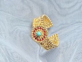Bague SATELLITE PARIS – Plaquage Or 14k & Turquoise