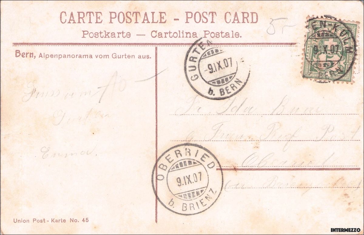 Cartoline postali: Bern // 1907 Hotel Pension Gurten Kulm – Usato da Basel venduto da intermezzo12 1