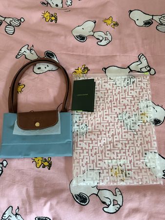 Longchamp Pliage Neo light blue tote bag excellent condition