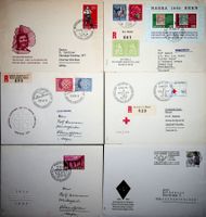 SUISSE 6 LETTRES DONT 3 RECOMMANDÉS 1955-65 + 1989 /T320