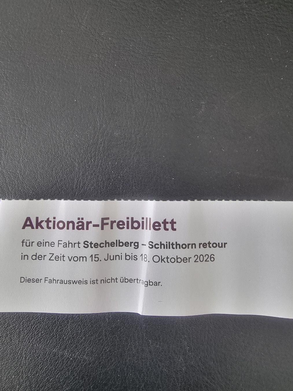 Bons: Freibillet Schilthornbahn – Neuf avec emballage d'origine à Engelberg par Klack40