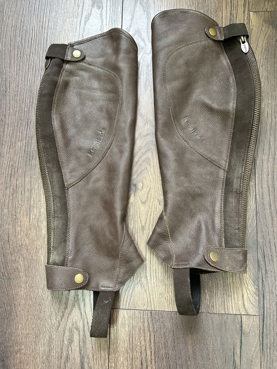 Chaps D'école En Cuir Daim Marron Tough 1 – Taille S, Western, Neuves