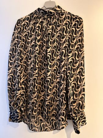 Bluse von H&M, Grösse M, beige-schwarz