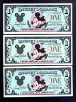 USA Disney dollar 3 stück  1990 UNZ