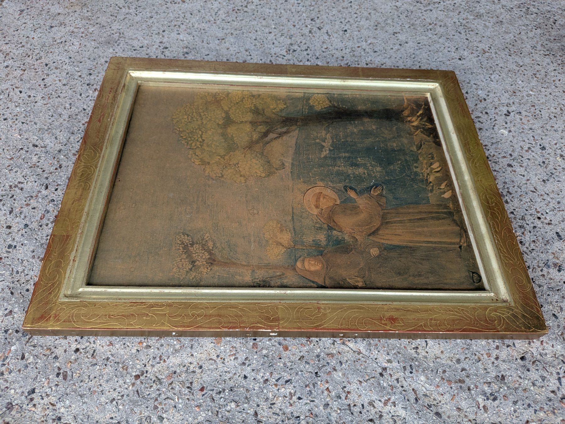 Cornici: Antiker Bilderrahmen mit Heiligenbild (Kunstdruck) – Usato da Emmen venduto da magelan 1