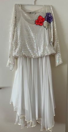 Paillettencocktailkleid, Hochzeitskleid, Frank Usher, + Hut