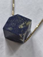 Goldkette mit Lapislazuli-Würfel Anhänger, Top Zustand!