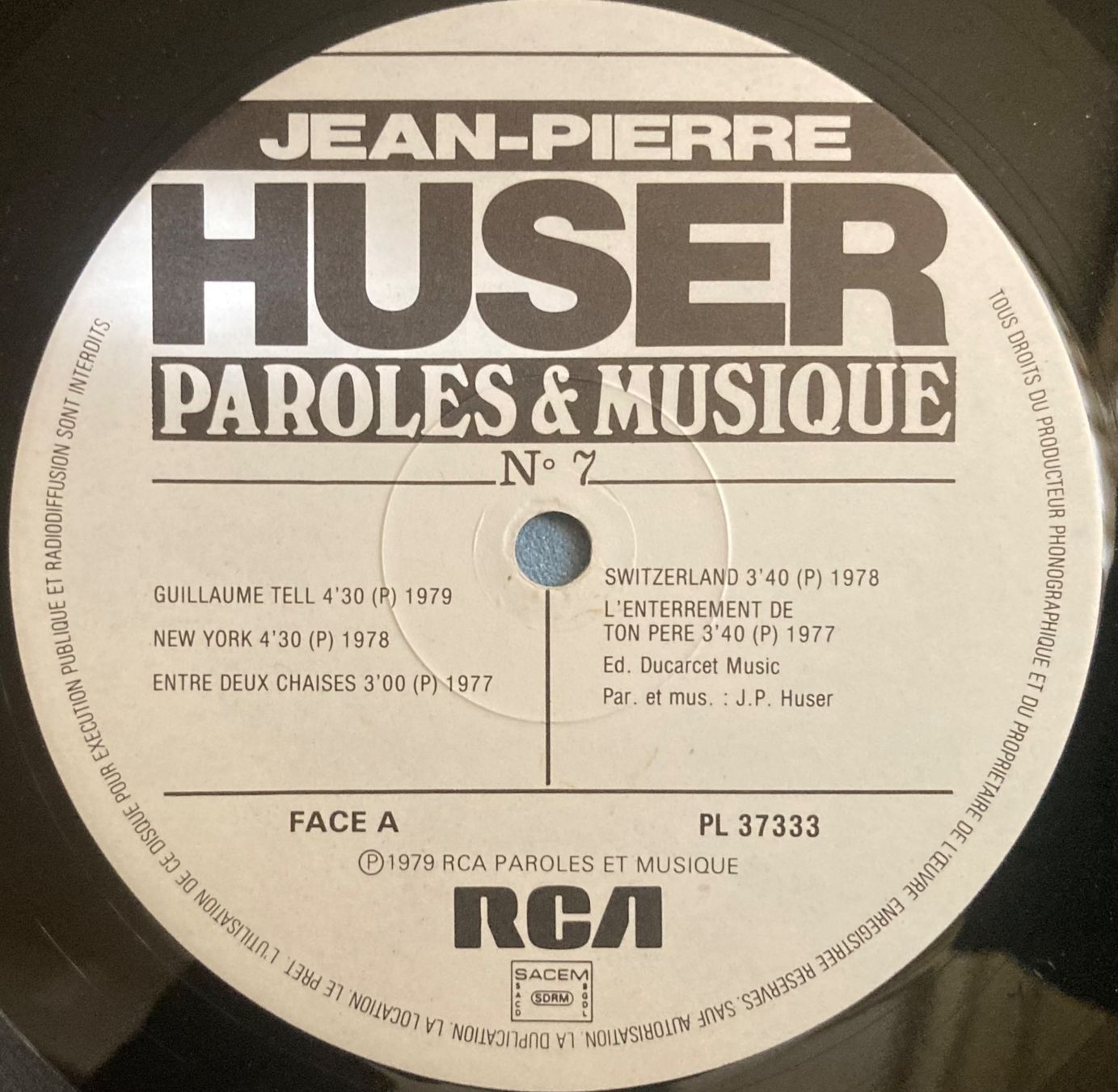 Schallplatten: JEAN-PIERRE HUSER - JEAN-PIERRE HUSER – Gebraucht aus Poliez-Pittet von Newtown-Records 2