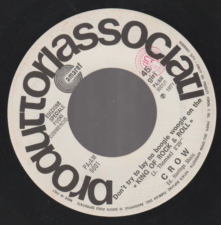 Dischi in vinile: 7 " juke box CROW KING OF ROCK & ROLL / SATISFIED – Usato da Vezia venduto da Aquarius_Age