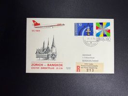 Swissair Erstflugbrief Zürich-Bangkok ab Liechtenstein 1984