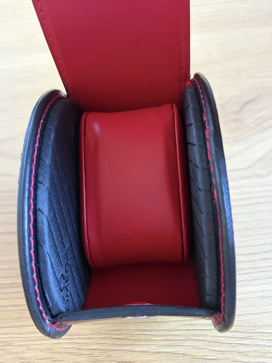 Omega Uhrenboxen: Omega Travel Watch Case Black Leather Red Stitching – Gebraucht aus Marin-Epagnier von Bill_Watch 2