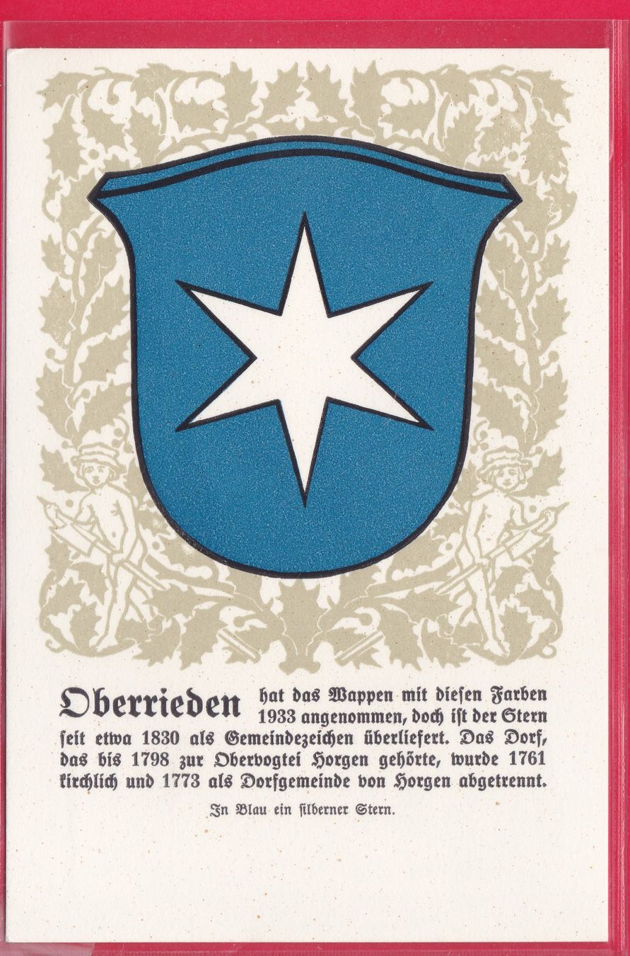 Cartoline postali: ZÜRCHER GEMEINDEWAPPEN, OBERRIEDEN – Usato da Oberrieden venduto da Gebirgsstelze
