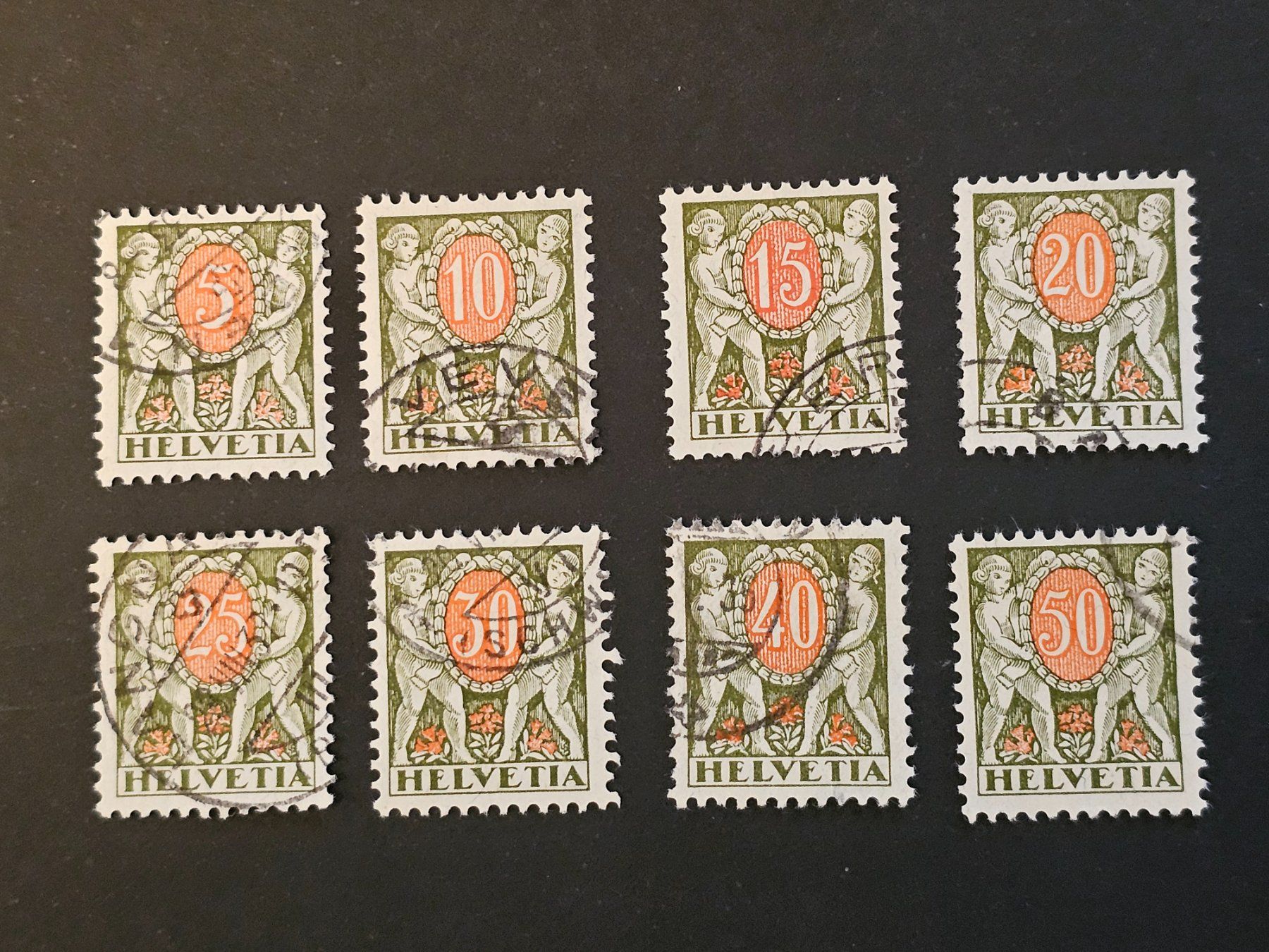 Tutti i francobolli: CH 1924-26 PORTO 42-49 – Usato da Monte Carasso venduto da giave