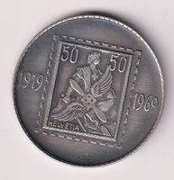 Medaille 50 Jahre Schweizer Luftpost Marken