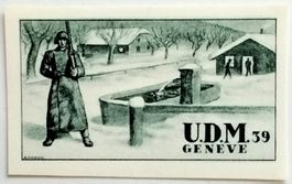 Soldatenmarke 2.WK, UDM Genève, schwarzgrün, Wi UDM 9P7